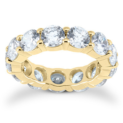18K rose gold Classic Shared Prong Diamond Eternity Band (4.90 ct. tw.) - Size 4 1/2 - alternate view 2