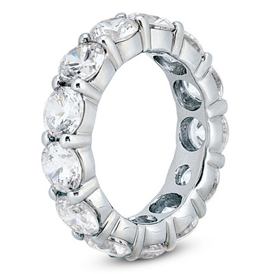 18K rose gold Classic Shared Prong Diamond Eternity Band (4.90 ct. tw.) - Size 4 1/2 - alternate view 3