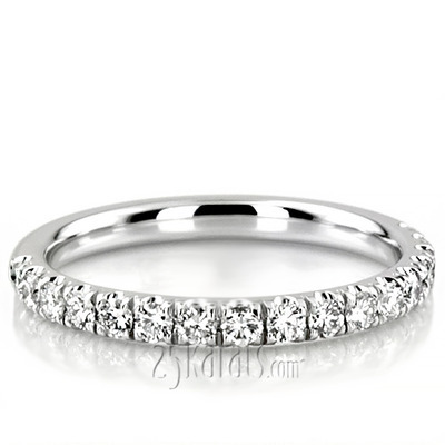 14K white gold Glowing Handcrafted Scalloped Companion Diamond Wedding Band (1/3 ct. tw.) - main view