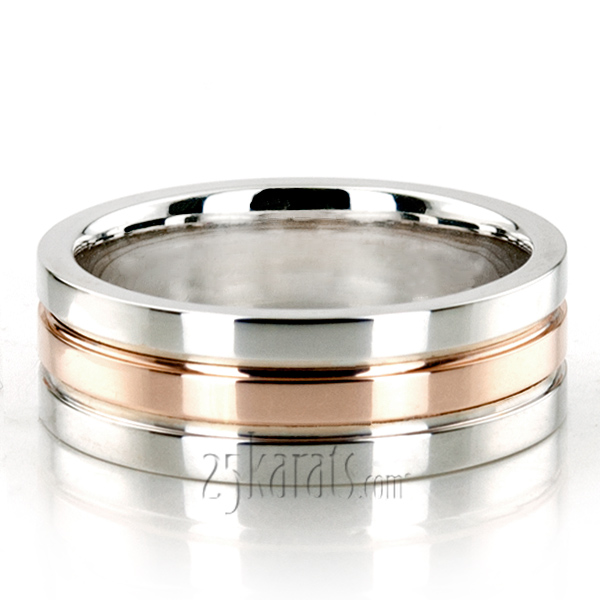 Sturdy Flat Rose Gold Wedding Band 