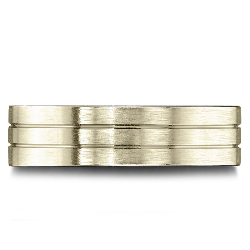 14K yellow gold 6.5mm satin Light-Comfort-Satin-Finished-with-Parallel-Center - alternate view 6