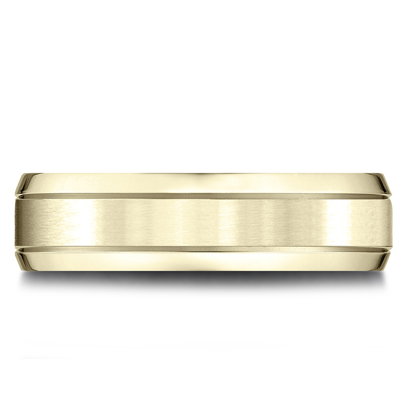 14K yellow gold 6.5mm satin Light-Comfort-Satin-Finished-High-Polished-Beveled - alternate view 6