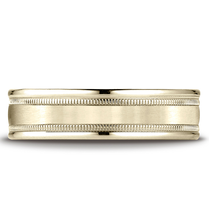 14K yellow gold 6.5mm satin Light-Comfort-Satin-Finish-Center-with-Milgrain - alternate view 6