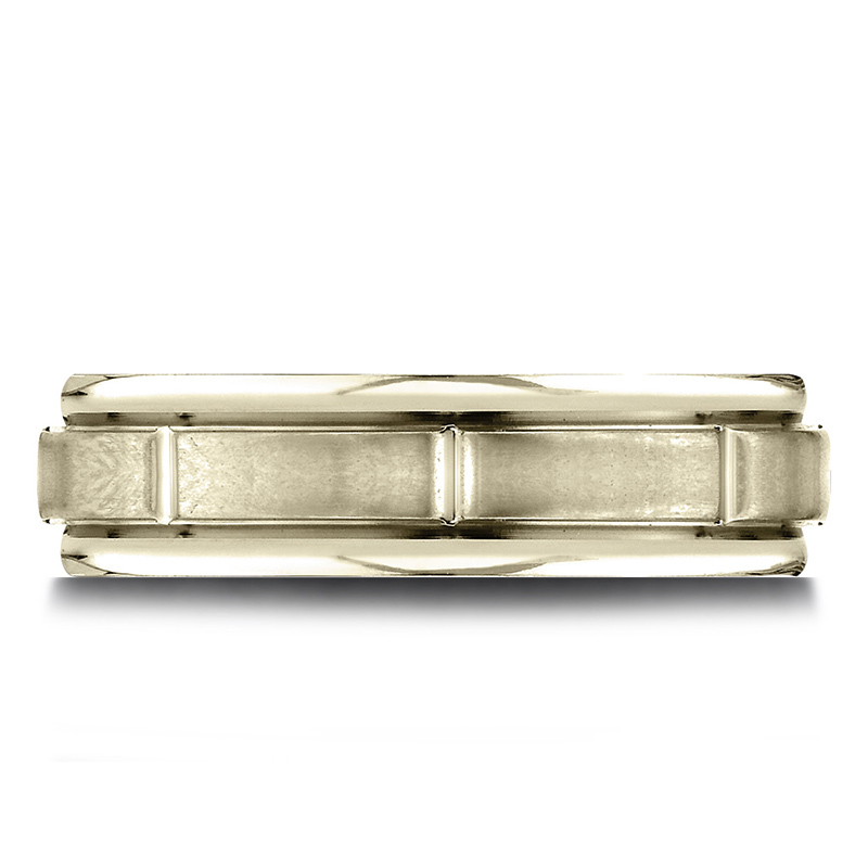 14K yellow gold 6.5mm satin Light-Comfort-Satin-Finished-8-Center-Cuts - alternate view 6