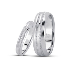 High Polished Milgrain Basic Design Wedding Band Set