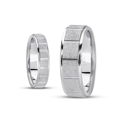 Squared Stone Finish Wedding Ring Set