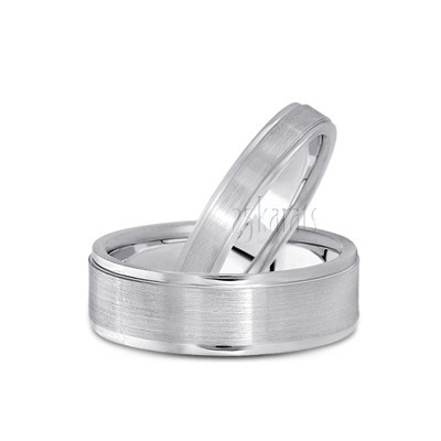Classic Flat Basic Design Wedding Ring Set