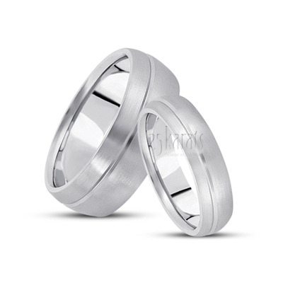 Simple Satin Finish Basic Designer Wedding Band Set