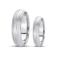 Traditional Incised Carved Design Wedding Band Set