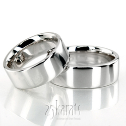 Soft-Edge Flat Comfort Fit Wedding Band Set