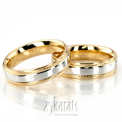 Step Edge Basic Design Wedding Band Set