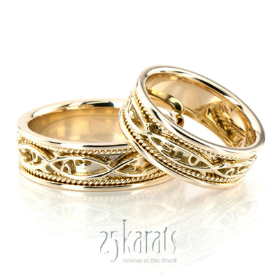 Hand Made Celtic Matching Wedding Band Set - view 2 of 3