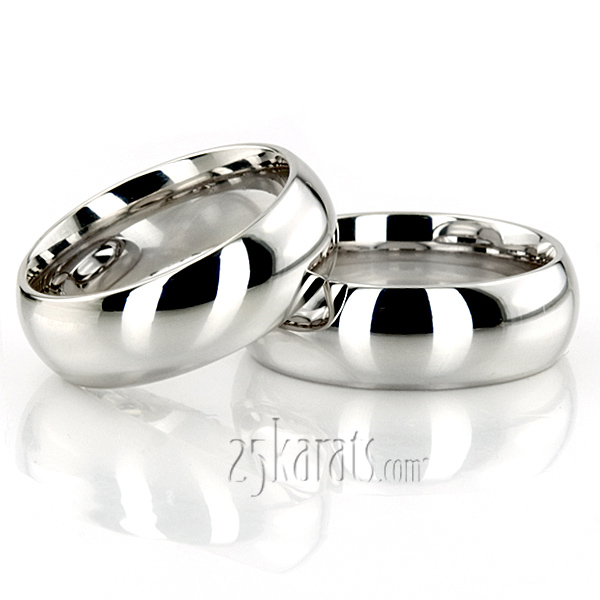 Traditional Dome Comfort Fit Wedding Band Set