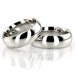 Traditional Dome Comfort Fit Wedding Band Set