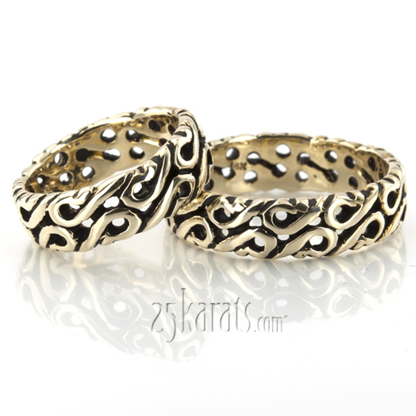 Unique Celtic Handmade Wedding Ring Set
