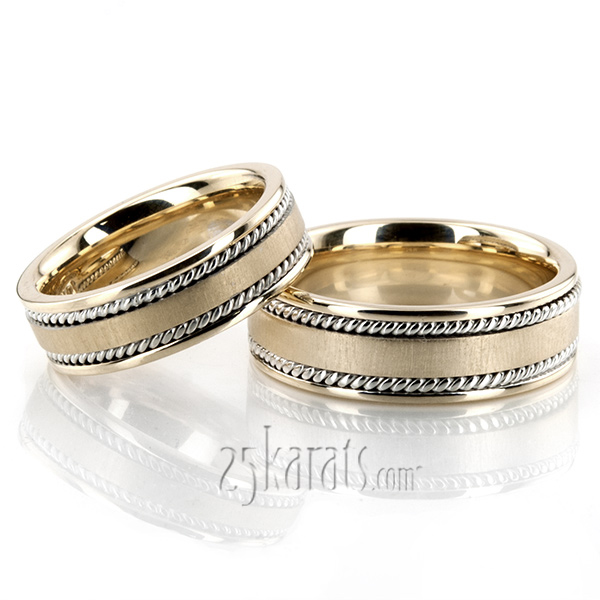 Bestseller Satin Hand Braided Wedding Ring Set