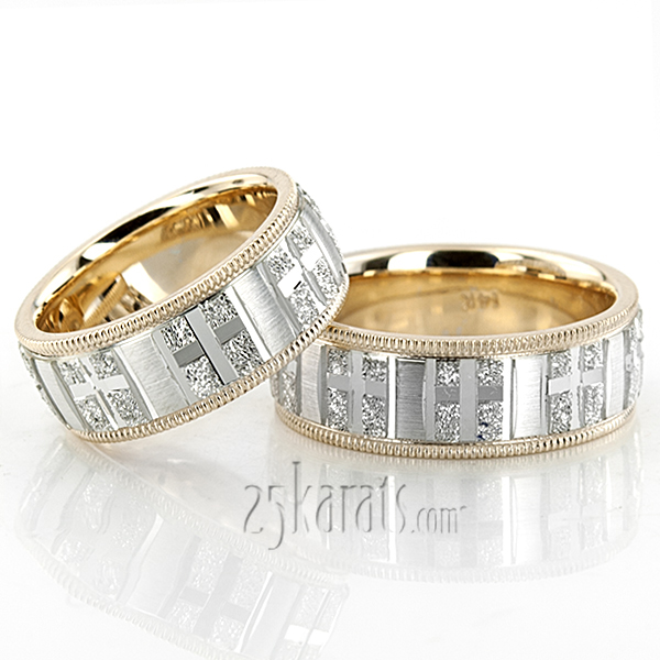 Exquisite Religious Wedding Ring Set