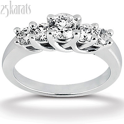 5 Stone Round Cut Trellis Diamond Ring (1.20 ct. tw.)