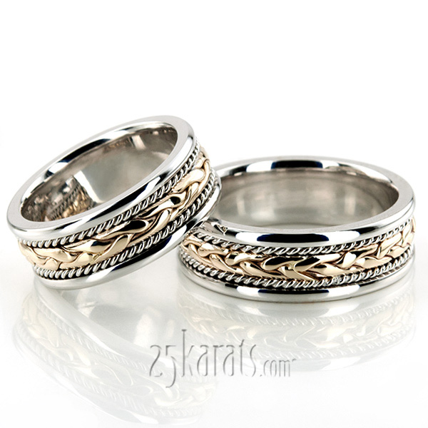 Braided Handmade Wedding Ring Set