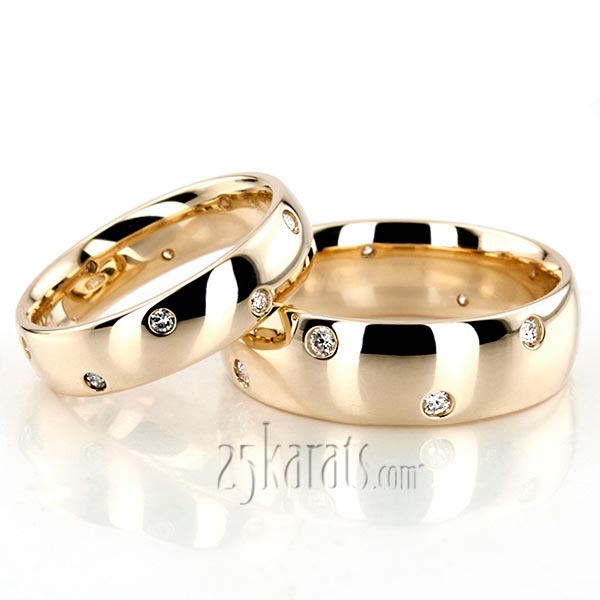 Symmetrical Diamond Wedding Ring Set