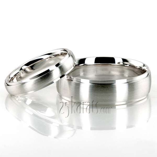 Stylish Step Edge Carved Design Wedding Ring Set