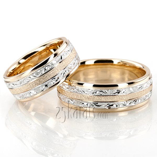 Exclusive Floral Design Wedding Rings Sets