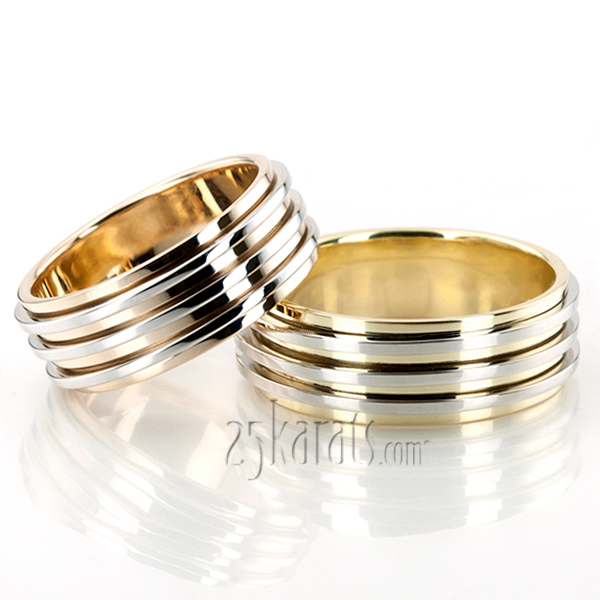 Chic Shiny Basic Designer Wedding Ring Set