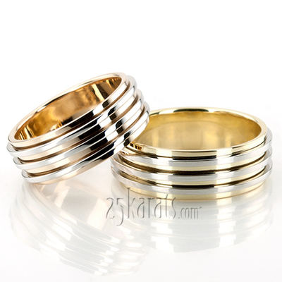 Chic Shiny Basic Designer Wedding Ring Set