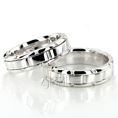 Rolex Style His and Hers Wedding Bands