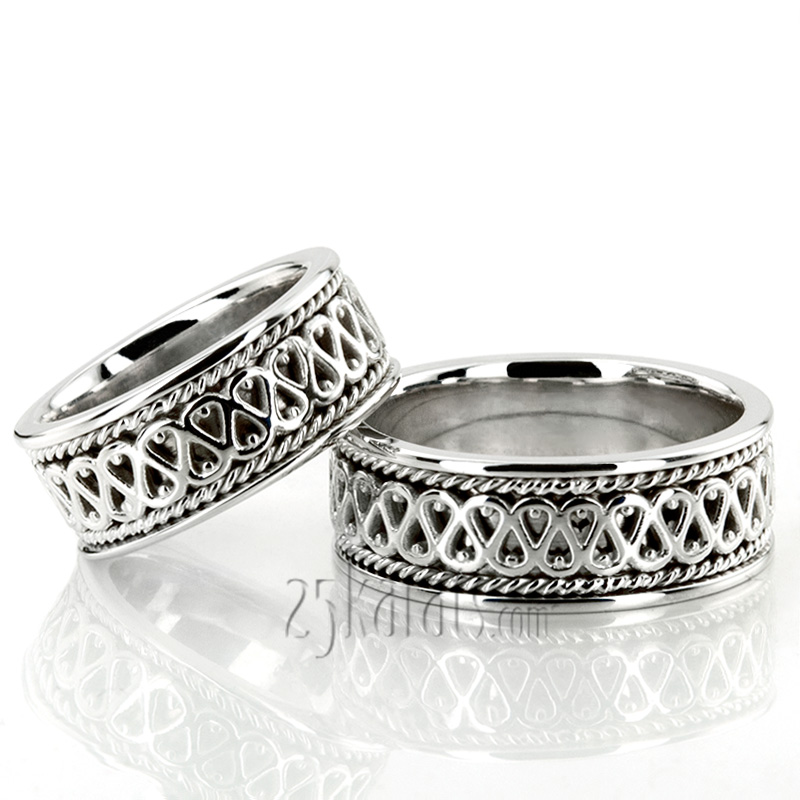 Traditional Celtic Handmade Wedding Ring Set