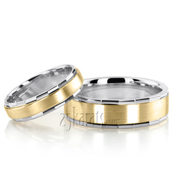 Fine Angular Edge Wedding Ring Set