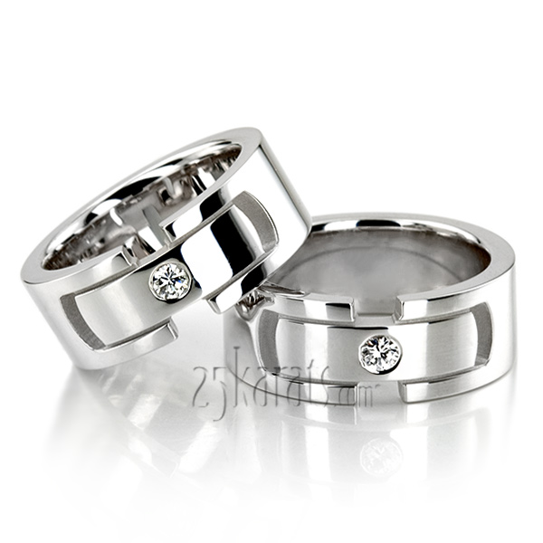 Refined Diamond Wedding Ring Set