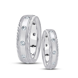 Fancy Edge Classic Diamond Wedding Band Set