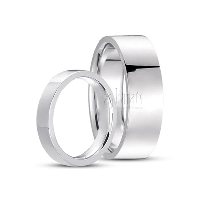 Flat Comfort Fit Wedding Band Set