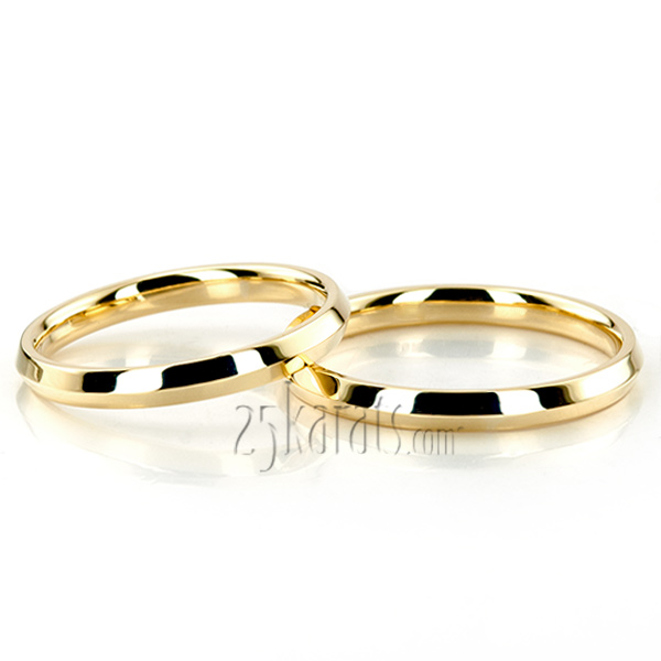 Knife Edge Wedding Band Set