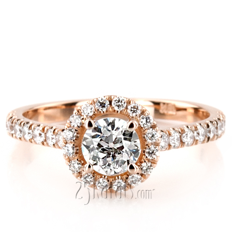 14K white gold Celebration Halo Micro Pave Set Diamond Engagement Ring (1/2 ct. tw.) - alternate view 10