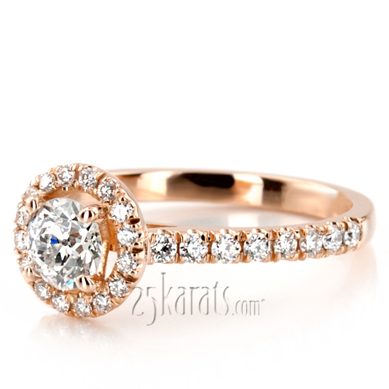 14K white gold Celebration Halo Micro Pave Set Diamond Engagement Ring (1/2 ct. tw.) - alternate view 11