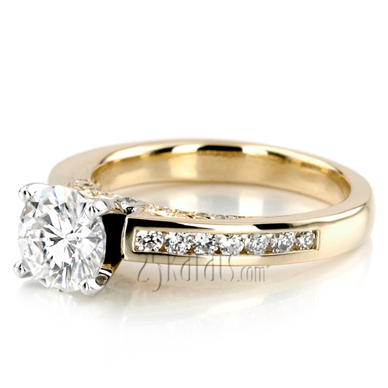14K white gold Cathedral Channel Set Diamond Engagement Ring (1/3 ct. tw.) - alternate view 8