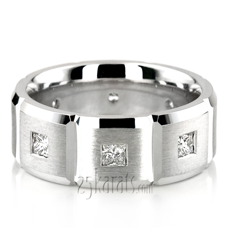 Rectangular Cut Diamond Wedding Band