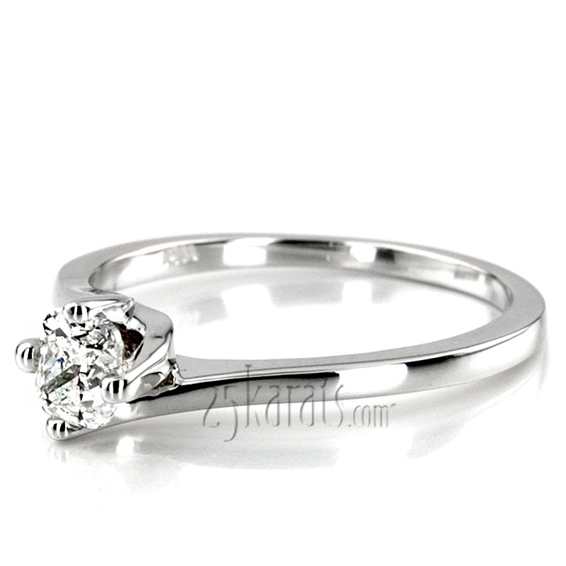 18K white gold By Pass Prong Set Solitaire Diamond Engagement Ring - alternate view 8