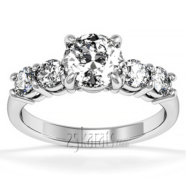 14K white gold Timeless Basket Setting Diamond Engagement Ring (1/5 ct. tw.) - alternate view 5