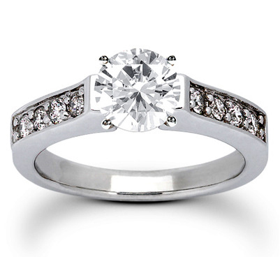 14K rose gold Round Cut Bead/Pave Set Diamond Engagement Ring (0.24ct. tw.) - alternate view 23