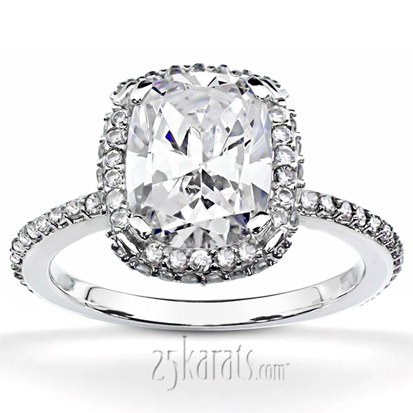 14K white gold Brilliant Halo Diamond Engagement Ring (3/4 ct. tw.) - alternate view 5