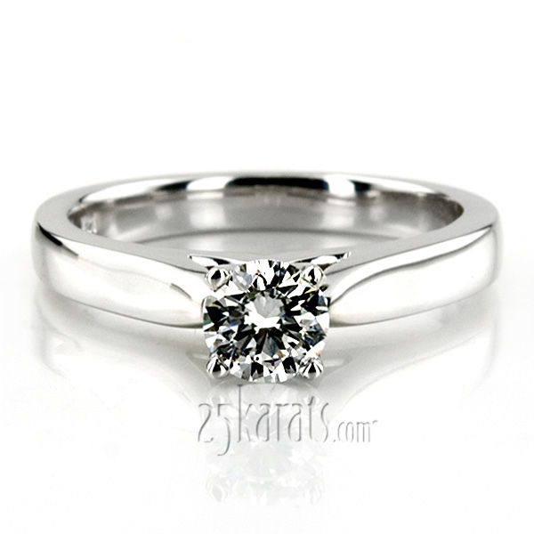 18K white gold Classic Cathedral Solitaire Diamond Engagement Ring - alternate view 24