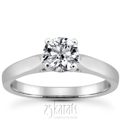 18K white gold Classic Cathedral Solitaire Diamond Engagement Ring - alternate view 25