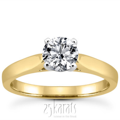 18K white gold Classic Cathedral Solitaire Diamond Engagement Ring - alternate view 26