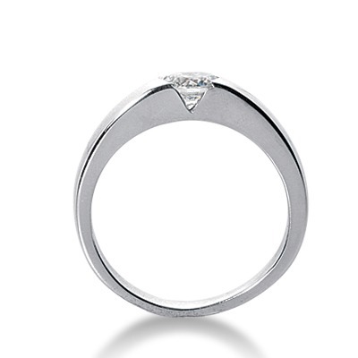 14K white gold Tension Set Solitaire Diamond Engagement Ring - alternate view 4