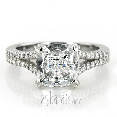 Split Shank Pave Set Contemporary Engagement Ring (1/2 ct. t.w.)