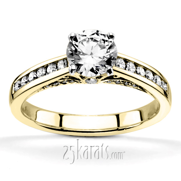14K white gold Cathedral Channel Set Diamond Engagement Ring (1/3 ct. tw.) - alternate view 10