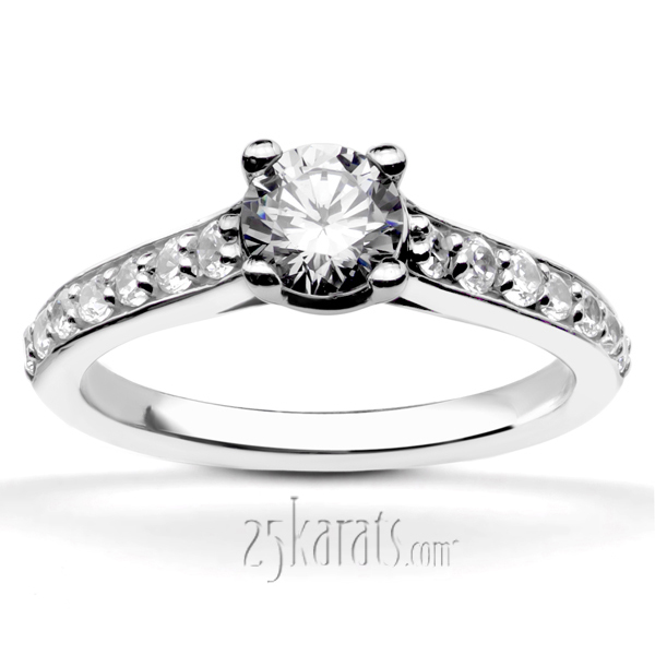 Classic Cathedral  Bead Setting Engagement Ring (0.34 ct. tw.)
